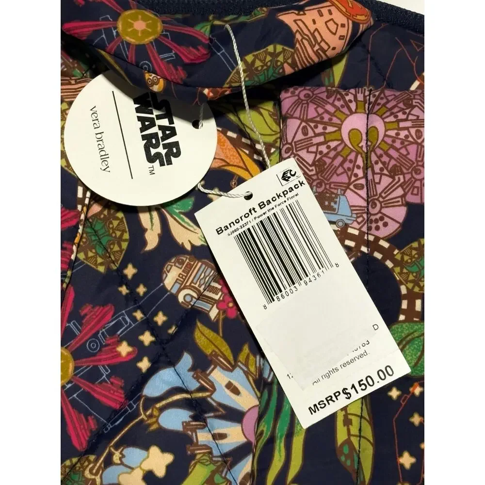 Vera Bradley Star Wars Power The Force Floral Bancroft Backpack Bag EXACT NWT